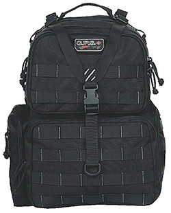 GPS Bags T1612BPB Tactical Range Backpack Black 1000D Nylon Teflon Coating 3 Handguns (FTH5G)