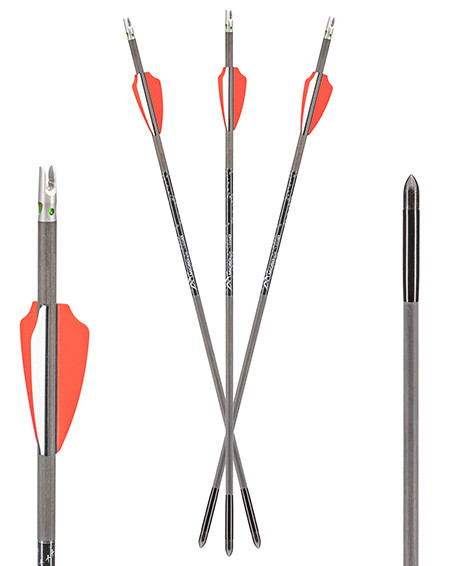 Axe Crossbows AX10004 Axe 440 Bolt Combo Pack Gray/Orange/White 19" 3 Bolts and 3 Lighted Nocks                                                                                                          (Z1M41)