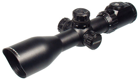 UTG SCP3-UM312AO Accushot  Black Hardcoat Anodized 3-12x 44mm 30mm Tube Illuminated Red/Green Mil-Dot Reticle (3M97I)