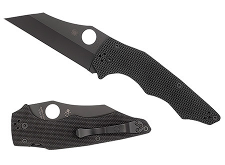 Spyderco C253GPBBK YoJumbo  3.98" Folding Wharncliffe Plain Black DLC CPM S30V SS Blade/Black Textured G10 Handle Includes Pocket Clip                                                                   (HLK00)