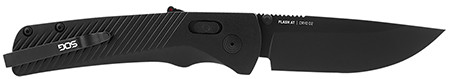 S.O.G SOG11180141 Flash AT 3.45" Folding Plain Black TiNi Cryo D2 Steel Blade/ Blackout GRN Handle Includes Pocket Clip                                                                                  (GL97D)