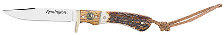 Remington Accessories 15655 Guide Jr. 6.50" Fixed Skinner Stainless Steel Blade, Stag Bone Handle w/Remington Shield, Nickle Silver Bolsters, Includes Sheath                                            (ZTNLO)