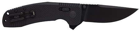S.O.G SOG12380141 SOG-TAC XR 3.39" Folding Clip Point Plain Black TiNi Cryo D2 Steel Blade/Blackout G10 Handle Includes Pocket Clip                                                                      (8WP4F)