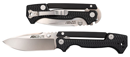 Cold Steel CS58SQL AD-15 Lite 3.50" Folding Plain Japanese AUS-10A SS Blade/ Black Textured Griv-Ex Handle                                                                                               (L6SY4)