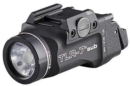 Streamlight 69400 TLR-7 X Sub  Black Anodized 500 Lumens  White LED Glock 43X MOS/48 MOS/43X/48 (CLFWY)