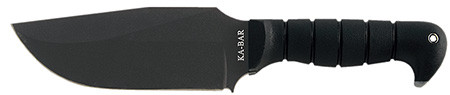 Ka-Bar 1278 Warthog Heavy Duty 6.75" Fixed Clip Point Plain Black SK-5 High Carbon Blade TPR Black Handle                                                                                                (P9YWQ)