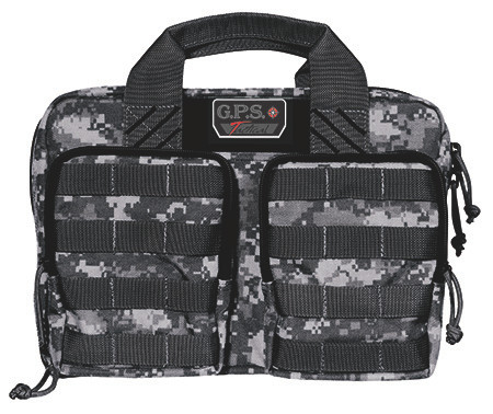 GPS Bags GPST1315PCG Tactical Quad +2 Gray Digital 1000D Polyester with YKK Lockable Zippers, 8 Mag Pockets, 2 Ammo Front Pockets, Visual ID Storage System & Holds Up To 6 Handguns                     (HW12J)