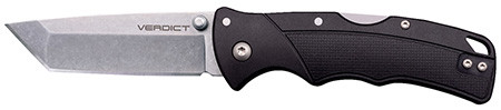 Cold Steel CSFLC3TSSZ Verdict  EDC 3" Tanto Plain Folding 4116 Krupp SS Blade, Black Textured GFN Handle                                                                                                 (7F305)