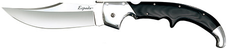 Cold Steel CS62MA Espada  XL 7.50" Folding Clip Point Plain S35VN SS Blade/9.25" Black w/Polished Bolsters G10 Handle Includes Belt Clip                                                                 (H1KN9)