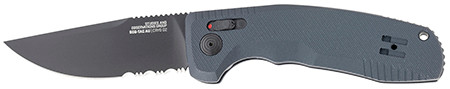 S.O.G SOG15380257 SOG-TAC Auto 3.43" Folding Part Serrated Black TiNi Cryo D2 Steel Blade Black Micro-Textured Anodized Aluminum Handle Includes Pocket Clip                                             (XTJON)