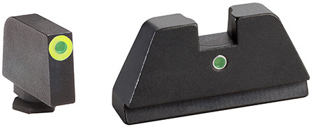AmeriGlo GL391 Optic Compatible Sight Set for Glock  XL Tall Green Tritium LumiGreen Outline Front Sight-Green Tritium  Rear Sight (C7SKL)