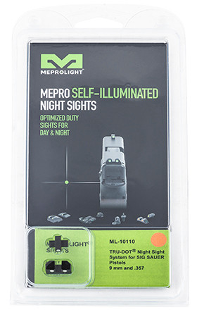 Meprolight USA 101103301 Tru-Dot  Green Tritium White Outline Front Sight-Orange Tritium White Outline Rear Sight Sig Sauer P-Series P226/P320 (ZLYUO)