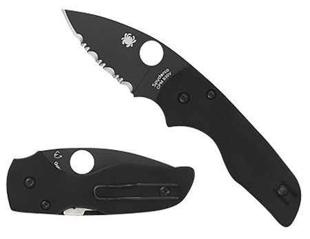 Spyderco C230GPBBK Lil' Native  2.42" Folding Plain Black DLC CPM S30V SS Blade/Black Textured G10 Handle Includes Pocket Clip                                                                           (GUN44)
