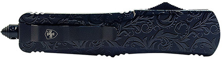 Templar Knife MMDG131 Maiden Gloss Gen II Slim 3.43" OTF Dagger Plain Black Oxide Stonewashed 440C SS Blade/5.05" Black Gloss Aluminum Handle Features Glass Breaker Includes Pocket Clip/Sheath         (WVS09)