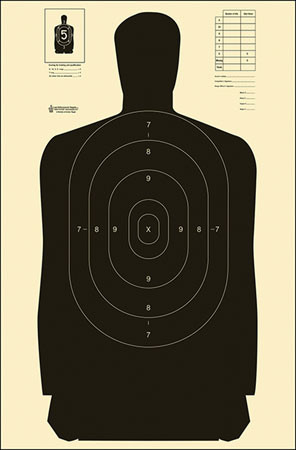 Action Target B27SBLACK100 Qualification Standard Silhouette Heavy Paper Hanging Black/White 100 Per Box                                                                                                 (1D0PA)