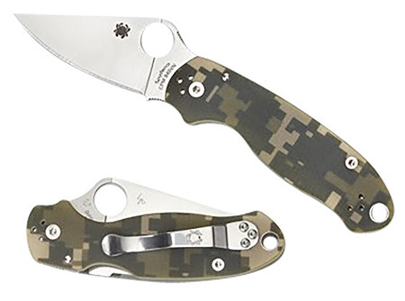 Spyderco C223GPCMO Para 3  2.95" Folding Plain Black DLC CPM S45VN SS Blade/Digital Camo Textured G10 Handle Includes Pocket Clip                                                                        (O1HRZ)