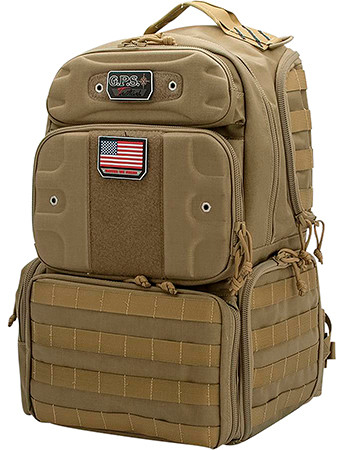 GPS Bags T1913BPT Tactical Backpack Tan 1000D Polyester 4 Handguns (IFJSO)