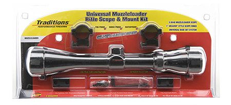 Traditions A1171 Muzzleloader Scope Pack 3-9x 40mm Duplex Reticle Matte Black Includes Medium Rings & 2 Piece Base (NA2Y6)