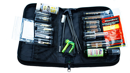 KleenBore TAC100 Tactical Maintenance System Multi-Caliber/12 Gauge/Black Zippered Pouch Case                                                                                                            (VQPXI)