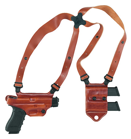 Galco MCII224 Miami Classic II Shoulder System Size Fits Chest Up To 56 Tan Leather Compatible wGlock 17 Gen1519 Gen1522 Gen25 Right Hand (LYVUH)
