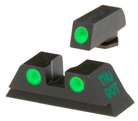 Meprolight USA 102203131 Tru-Dot Adjustable Sights  Green Tritium White Outline Front Sight-Green Tritium White Outline Rear Sight Glock 42 (YLIWP)