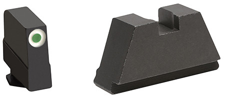 AmeriGlo GL491 Optic Compatible Sight Set for Glock  3XL Tall Green Tritium White Outline Front Sight-Black Rear Sight (GR3BW)