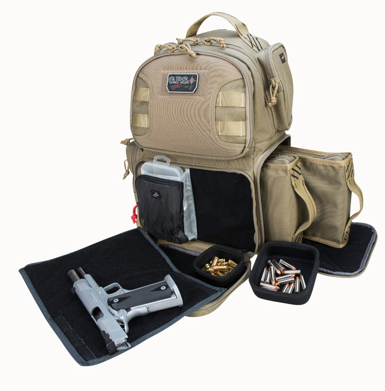 GPS Bags T1610BPT Tactical Backpack Tan 1000D Polyester 2 Handguns                                                                                                                                       (H4ZAO)