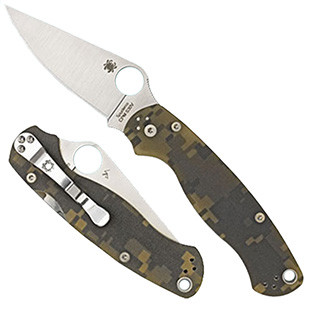 Spyderco C81GPCMO2 Para Military 2  3.45" Folding Drop Point Plain CPM S45VN SS Blade Camo G10 Handle Includes Pocket Clip                                                                               (LLJLX)