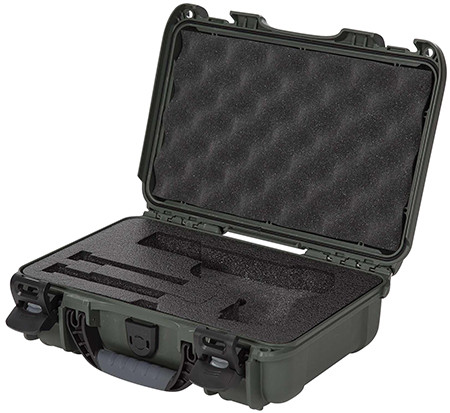 Nanuk 909CLASG6 909 Classic Gun Case Waterproof & Airline Approved Olive Polyethylene w/ Closed-Cell Foam 11.44" L x 7" W x 3.68" H Interior Dimensions                                                  (2VSK0)