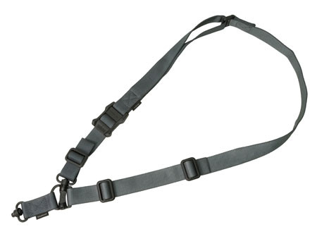 Magpul MAG518-GRY MS4 Sling GEN2 made of Stealth Gray Nylon Webbing with 1.25" W, Adjustable One-Two Point Design & 2 QD Push Button Swivels for AR-Platforms                                            (9LPML)