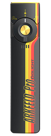 Olightstore Usa Inc ARKFELDPRO3RRSV3 Arkfeld Pro  Black/Racing Stripes 1/15/100/420/1,300 Lumens White LED Green Laser UV Light                                                                          (NXHLC)