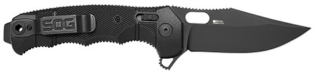 S.O.G SOG12210257 Seal XR 3.90" Folding Clip Point Plain Black Cerakote S35VN SS Blade Black/GRN Handle Includes Belt Clip                                                                               (6ARRL)
