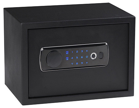 Bulldog BD5020 Duo wShelf Digital KeypadBiometricKey Entry Black Powder Coat Steel Holds 2 Handguns LED Keypad (3N9HI)
