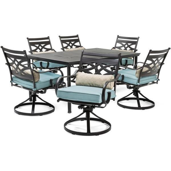 Montclair 7-Piece Dining Set with 6 Swivel Rockers and a 40" x 67" Dining Table (5FW6Y)
