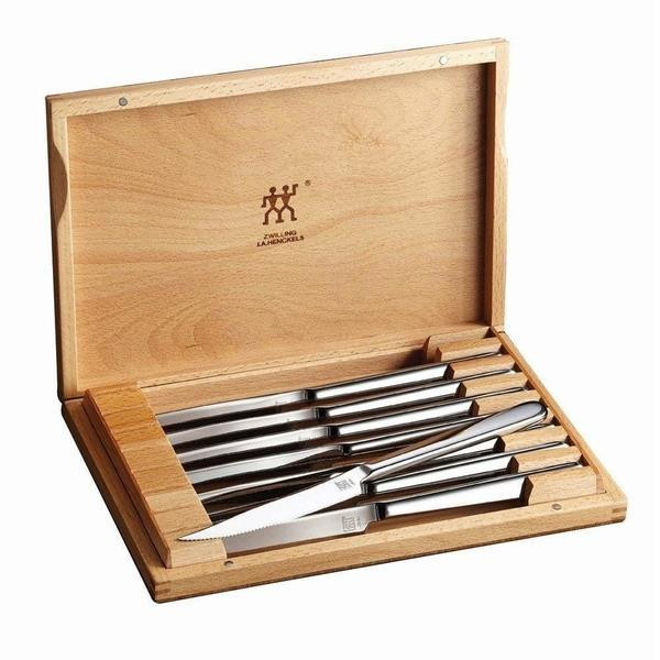8-Piece Stainless Steel Steak Knife Set with Wood Presentation Box (F2Z4H)
