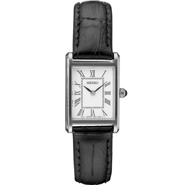 Women's Essentials Black Leather Strap Watch (ZYZH5)