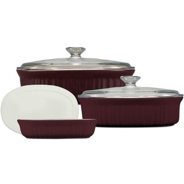 French White 6-Piece Bakeware Set - French Cabernet (BUWWR)