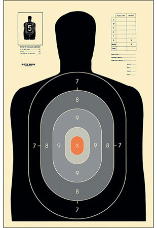 Action Target B27EPROS100 Qualification Pros Silhouette Paper Hanging 23" x 35" Black/Gray/White 100 Per Box                                                                                             (YXXC1)