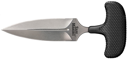 Cold Steel CS-12DBST Safe Maker I 4.50" Fixed Spear Point Plain Stone Washed AUS-8A SS Blade/ Black Kray-Ex Handle Includes Sheath                                                                       (RB5A6)