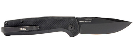 S.O.G SOGTM1005BX Terminus SJ 2.90" Folding Clip Point Plain Stonewashed Cryo D2 Steel Blade/ Blackout G10 Handle Includes Belt Clip                                                                     (XUGOQ)
