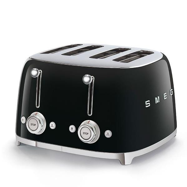 Retro-Style 4 Slice Toaster - Black (D6P6F)