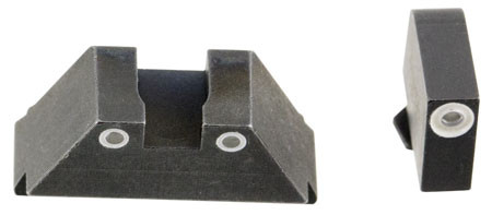 AmeriGlo GL329 Optic Compatible Sight Set for Glock  XL Tall Green Tritium White Outline Front Sight-Green Tritium White Outline Rear Sight                                                              (E2M1I)