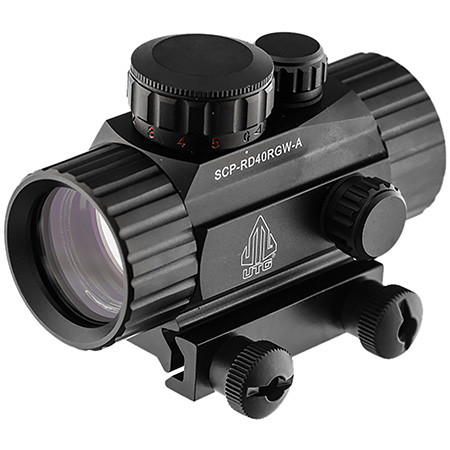 UTG SCPRD40RGWA 3.8" ITA Red/Green CQB Dot Sight  Black Anodized 1 x 38 mm 4 MOA  Red/Green CQB Dot                                                                                                      (V7DCV)