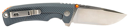 S.O.G SOG14060243 Tellus FLK 3.65 Folding Clip Point Plain Stonewashed Cryo 440C SS Blade Wolf Gray Textured GRN Handle Blister Pack (KK0TW)