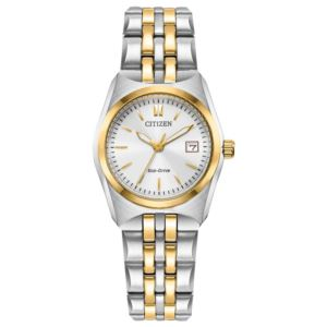 Ladies' Corso Eco-Drive Stainless Steel Bracelet Watch, White Dial (GESK1)