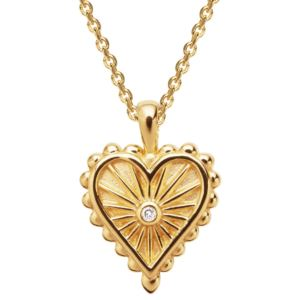 Diamond Starburst Heart Necklace (074H5)