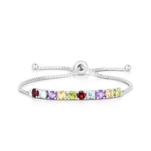 Multi Gemstone Bolo Bracelet (Q2IYD)