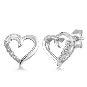 Diamond Heart Earrings (2JMMT)