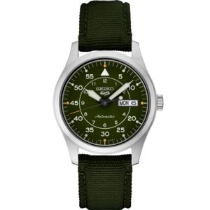Seiko 5 Sport Ss Dark Green Dial, Field Contemporary Style, Dark Greennfabric Strap (0W1D6)