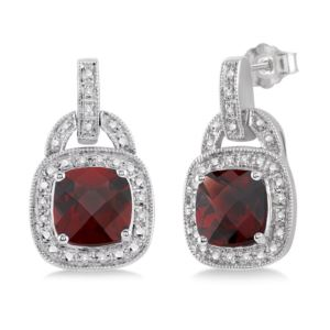 Garnet & Diamond Earrings (30T98)